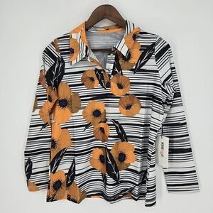 NWT SwingDish Floral Long Sleeve Womens Golf Shirt M